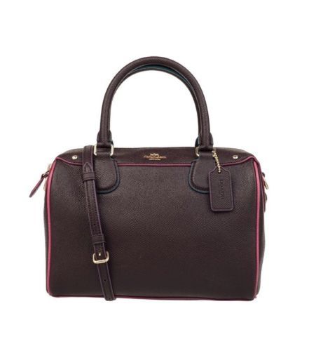NWT Coach Mini Bennett Satchel Leather Crossbody Edgepaint Oxblood Multi... - $99.29