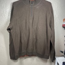 Tommy Bahama Reversible Sweatshirt Sweater 1/4 Zip Brown Tan Mens Size XL - $613.68 MXN