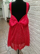 Passion Forever Pink Red Sparkles Sexy Nightgown Babydoll Lingerie Sheer... - $207.27 MXN
