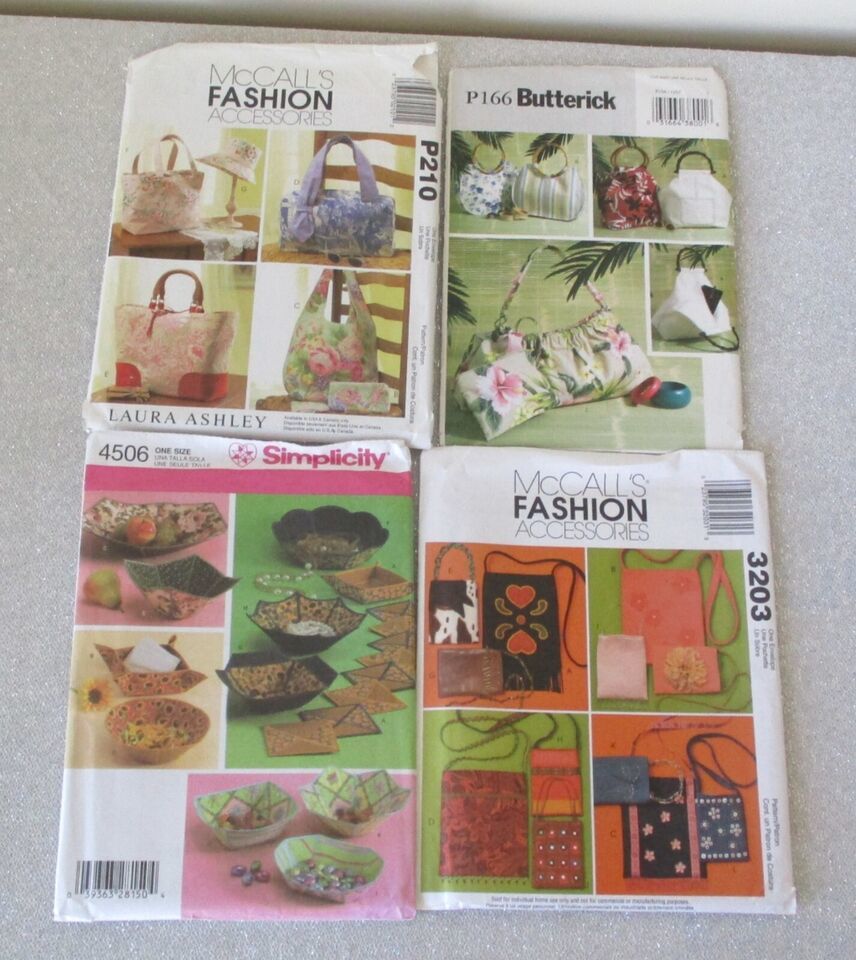 Purses & Bowl Sewing Patterns - Crafts