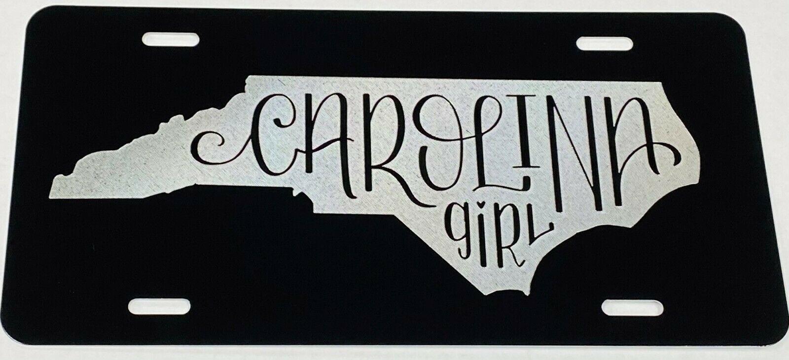 NC North Carolina Girl Diamond Etched Engraved License Plate Car Tag Great Gift