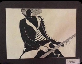 Johnny Ramone Pen &amp; Ink Artwork (20”X26”) - £51.06 GBP