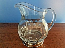 CONTINENTAL SILVER BASE CUT GLASS SMALL PITCHER GROUND PONTIL EUROPEAN - $51.43