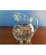 CONTINENTAL SILVER BASE CUT GLASS SMALL PITCHER GROUND PONTIL EUROPEAN - $51.43