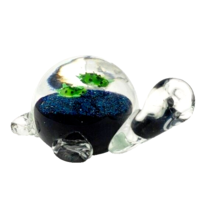 Turtle Paperweight Clear Glass with Two Baby Sea Turtles Swimming Inside - £15.65 GBP