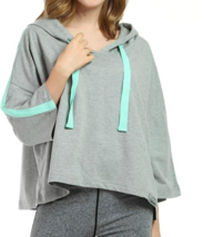 Catalonia Women’s Cropped Hoodie, 3/4 Sleeve Loose Pullover - One Size Gray - £8.54 GBP