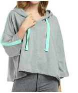 Catalonia Women’s Cropped Hoodie, 3/4 Sleeve Loose Pullover - One Size Gray - $14.91 CAD