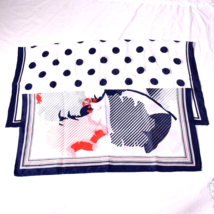 Pair of Women&#39;s Square Scarfs Navy White &amp; Red  - £11.25 GBP