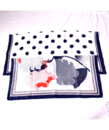 Pair of Women&#39;s Square Scarfs Navy White &amp; Red  - £11.19 GBP