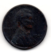 1943 Lincoln Wheat Penny - Circulated - WWII Steel Type - $8.99