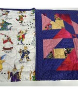 Children’s Nursery Rhymes Teddy Bears Jester Patchwork Handmade quilt Bl... - $44.54