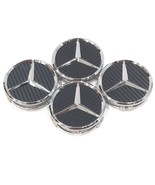 4Pcs, Wheel Center Hubcap 75MM / 3 In Carbon Fiber Black Mercedes Benz  - $18.69