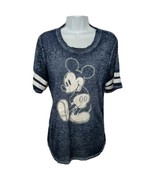 Disney Mickey Mouse T-shirt Womens Size XL Gray Varsity - £18.34 GBP