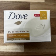 2 Bars Dove Dry Oil Bar Soap 4 Oz Each 2 Bars Of Soap New! - £18.00 GBP