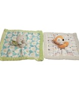 Carters Elephant Green Plush &amp; Falls Creek Baby Security Blanket Fox Rattle - $15.79