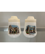 Pair of Vintage London Milk Glass Salt and Pepper Shakers - $18.00
