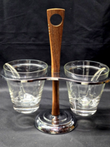 Vintage KROMEX USA Serving Carousel Dish With Glass Cups &amp; Spoons Condim... - $17.58