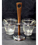 Vintage KROMEX USA Serving Carousel Dish With Glass Cups &amp; Spoons Condim... - $17.58