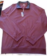Men&#39;s Van Heusen Modern 1/4 Zip Sweater Pull Over Red Pinot Noir XLT NEW... - $53.02 CAD