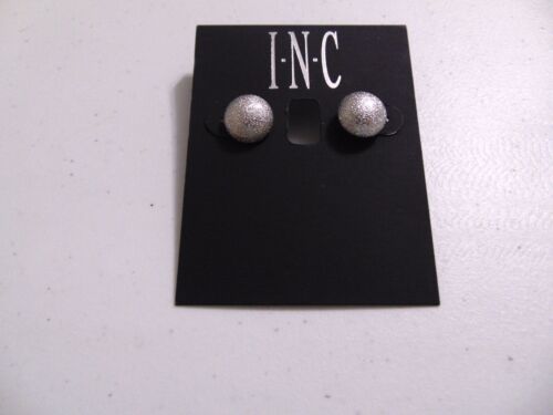 Primary image for INC 1/2 Silver Tone Rough Button Stud Earrings N621