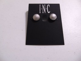 INC 1/2 Silver Tone Rough Button Stud Earrings N621 - $7.67