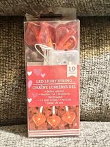 LED Red Hearts 10 Lights 3 Feet Decor Valentine's Day Love Date - $5.00