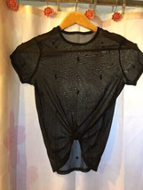 Cute Twist Sheer Black Gothic Summer Top Size M? - £6.32 GBP