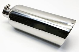 Exhaust Tip 2.50" Inlet 6.00" X 18.00" Long Bolt On Rolled Slant Polished 304 St - £62.51 GBP
