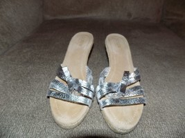 J Crew Silver Estella Metallic Espadrilles Wedges Shoes Size 8 Women&#39;s NWOB - $37.72