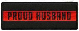 Proud Husband RED LINE FIRE Fighter Patch - Color - Veteran Owned Business. - £4.46 GBP