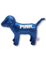 Victoria Secret Pink 8" Metallic Blue Dog Plush Small Stuffed Animal Plush Dog - £6.27 GBP