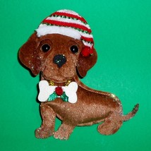 Red Holiday Dachshund in Boots Metal Christmas Ornament - £8.25 GBP