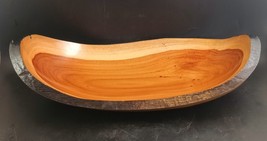 Artisan Carved Sculptural Oval Olive Wood Centerpiece Fruit Serving Bowl... - $120.00