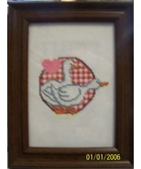 Hand Counted Cross Stitched of geese w/frame 6x8 wood frame - £35.38 GBP
