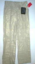 New NWT Womens Italy Designer Blumarine Linen Pants Metallic Gold Tall 28 X 36  - £584.71 GBP