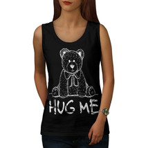 Hug Me Teddy Bear Tee Nice &amp; Cute Women Tank Top - £10.30 GBP