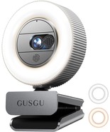 Gusgu G910 2K Quad Hd Webcam For Pc, With Microphone &amp; Light &amp; Privacy C... - £39.63 GBP