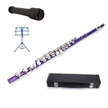 Purple Flute 16 Hole, Key of C with Carrying Case+2 Stands+Accessories - $129.99