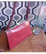 Vintage Red Wilson's Leather Handbag with Metal Clasp and Shoulder Strap - $22.20