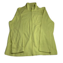 Laura Scott Women’s Sz L 100% Cotton Rib Knit Jacket Green Zip Up Pockets - £14.76 GBP