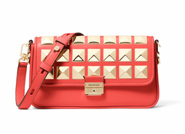 Michael Kors Bradshaw Studded Leather Convertible Shoulder Bag Sangria NWT $398 - £117.56 GBP