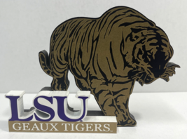 Lsu Tigers &quot;Geaux Tigers&quot; Licensed Shelia&#39;s Ncaa Football Wood PLAQUE/SIGN - £19.97 GBP