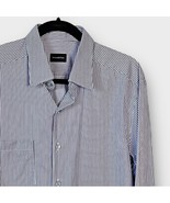 ERMENEGILDO ZEGNA Purple and White Striped Button Down Dress Shirt Size ... - $1,102.23 MXN