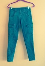 EUC JBRAND Olive Green Skinny Ankle Length Cargo Pants Denim SZ 25 Made ... - $58.41