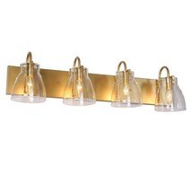 LNC Erythronium 29.5 in. Gold Modern Vanity 4-Light with Clear Glass Shades - £75.65 GBP