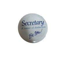 Vintage 90&#39;s SECRETARY A CAREER OF DISTINCTION BE ONE Pinback Pin Button 2&quot; - £7.01 GBP