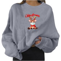 Shirts cartoon christmas deer print pullover girls round neck sudaderas concapucha para thumb200