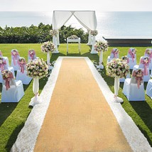Burlap Aisle Runner For Wedding Ceremony, 36&quot; X 20Ft Natural Burlap Wedding - $932.59 MXN