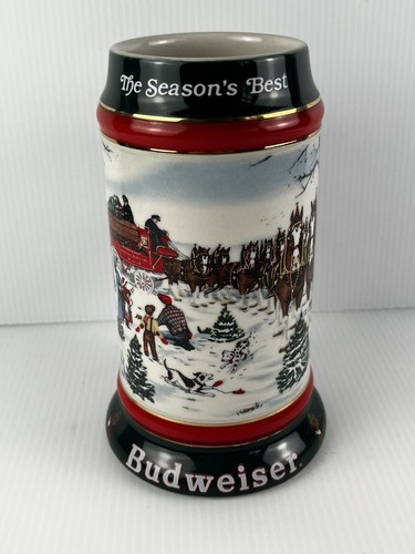1991 Budweiser Holiday Beer Stein The Seasons Best Clydesdale Ceramarte - £6.29 GBP