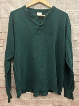 LL Bean Shirt Men L Green River Driver’s Henley Cotton Wool Two Layer Vi... - £28.14 GBP